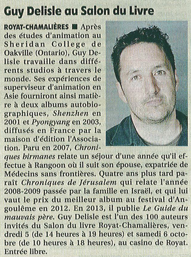 Article La Montagne, 28 septembre 2013.